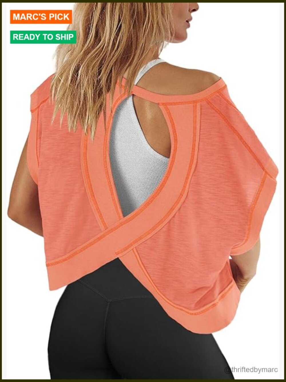 Oversized Open Back Workout Top Short Sleeve Athletic Tee